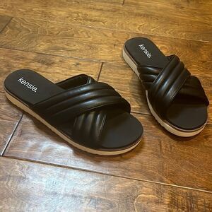 Kensie Dream Criss Cross Black Sandal, 8!